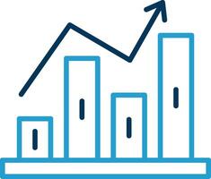 Stock Market Line Blue Two Color Icon vector