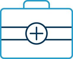 First Aid kit Line Blue Two Color Icon vector