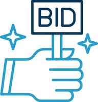 Bid Line Blue Two Color Icon vector