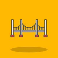 Bridge Filled Shadow Icon vector