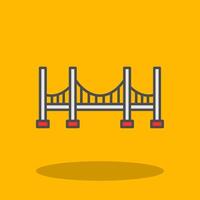 puente lleno sombra icono vector