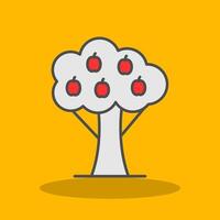 Fruta árbol lleno sombra icono vector