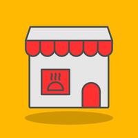 Grocery Store Filled Shadow Icon vector