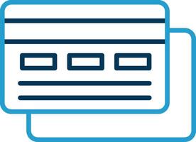 Credit Card Line Blue Two Color Icon vector