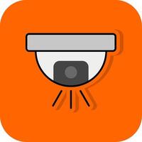 Monitoring Filled Orange background Icon vector