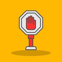 Stop Sign Filled Shadow Icon vector