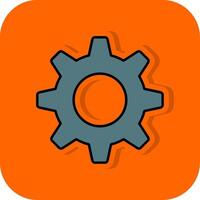 Setting Filled Orange background Icon vector