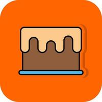 Cake Filled Orange background Icon vector