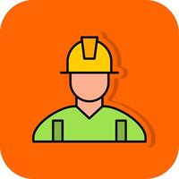 Engineer Filled Orange background Icon vector
