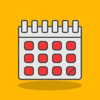 Calendar Filled Shadow Icon vector