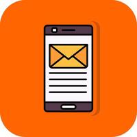 Email Filled Orange background Icon vector