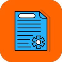 List Filled Orange background Icon vector