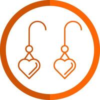 Earrings Line Orange Circle Icon vector