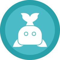 Whale Glyph Multi Circle Icon vector