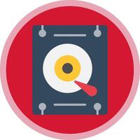 Hard Disk Flat Multi Circle Icon vector