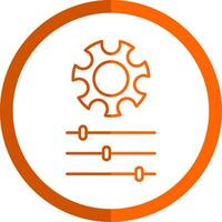 Gear Line Orange Circle Icon vector