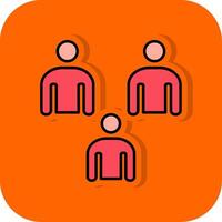 Collaboration Filled Orange background Icon vector