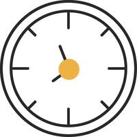 Time Skined Filled Icon vector