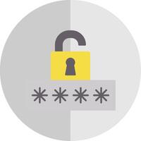 Broken Password Flat Scale Icon vector