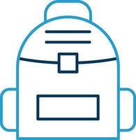 Backpack Line Blue Two Color Icon vector