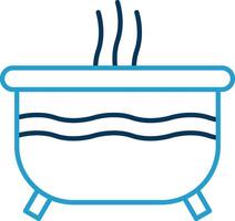 Hot Tub Line Blue Two Color Icon vector