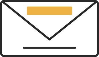 Envelope Skined Filled Icon vector