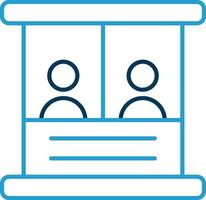 Ticket Box Line Blue Two Color Icon vector