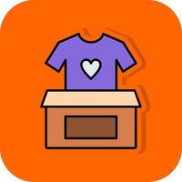 Clothes Donation Filled Orange background Icon vector