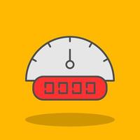Tachometer Filled Shadow Icon vector