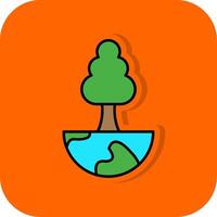 World Tree Filled Orange background Icon vector