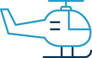 Helicopter Line Blue Two Color Icon vector