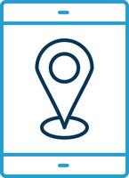 Mobile Gps Line Blue Two Color Icon vector