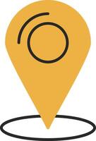 Location Skined Filled Icon vector