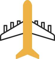 Plane Skined Filled Icon vector