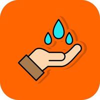 Save Water Filled Orange background Icon vector