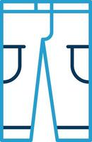 Pant Design Line Blue Two Color Icon vector