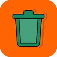 basura lata lleno naranja antecedentes icono vector