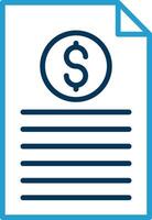 Invoice Line Blue Two Color Icon vector