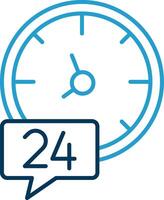 24 Hours Line Blue Two Color Icon vector