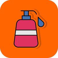 líquido jabón lleno naranja antecedentes icono vector