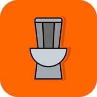 Toilet Filled Orange background Icon vector