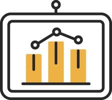 Bar Chart Skined Filled Icon vector