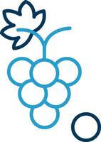 Grapes Line Blue Two Color Icon vector