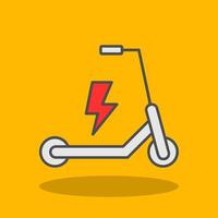 Electric Scooter Filled Shadow Icon vector