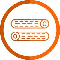 Wood Log Line Orange Circle Icon vector