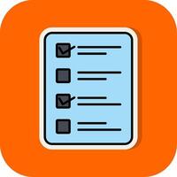 Check Filled Orange background Icon vector