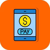 Mobile Payment Filled Orange background Icon vector