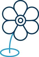 Flower Line Blue Two Color Icon vector