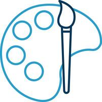 Art Line Blue Two Color Icon vector