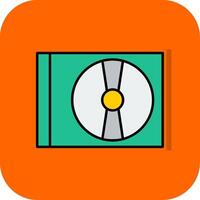 Cd Player Filled Orange background Icon vector